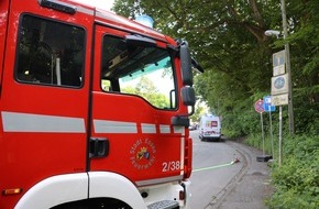 Feuerwehr Essen: FW-E: Gas-Hochdruckleitung bei Bauarbeiten beschädigt - Explosionsgefahr in Essen Bergerhausen