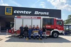 Freiwillige Feuerwehr Aurich: FW-AUR: &Uuml;berw&auml;ltigendes Resultat bei Pfandbon-Spendenaktion kommt Jugendfeuerwehr Walle zugute