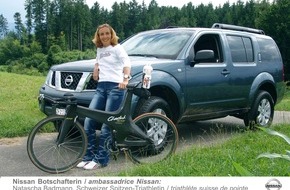 Nissan Switzerland: Natascha Badmann - nouvelle Ambassadrice Nissan - La meilleure triathlète du monde roule en Nissan Pathfinder
