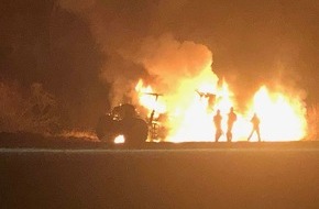 Polizeidirektion Trier: POL-PDTR: Brand eines Traktors mit Anhänger