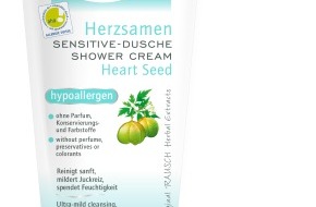 Rausch AG Kreuzlingen: Neu: RAUSCH Herzsamen SENSITIVE-DUSCHE - für hochsensible, zu Allergien neigende Haut (Bild)