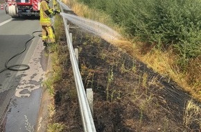 Feuerwehr Bottrop: FW-BOT: Fl&auml;chenbrand an der Autobahn schnell unter Kontrolle gebracht