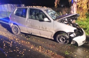 Polizei Düren: POL-DN: Gegen Baum gerutscht