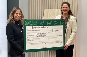 Boehringer Ingelheim: Spendenübergabe an VETHiLFE: Boehringer Ingelheim unterstützt "Kummertelefon" für Menschen, die in der Tiermedizin tätig sind