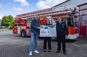 Freiwillige Feuerwehr Marienheide: FW Marienheide: 2.500 Euro Spende an die Jugendfeuerwehr der Freiwilligen Feuerwehr Marienheide dank Krombacher Spendenaktion