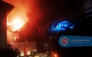 Polizeiinspektion Hameln-Pyrmont/Holzminden: POL-HM: Wohnhausbrand in der Altstadt von Bad Münder