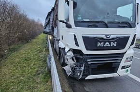 Kreisfeuerwehr Rotenburg (Wümme): FW-ROW: LKW Unfall auf der Autobahn A 1