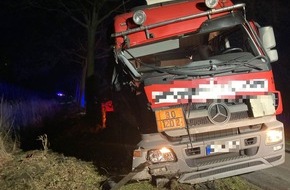 Polizeiinspektion Stade: POL-STD: Tageswohnungseinbrecher in Buxtehude, Tank-LKW kommt von der Fahrbahn ab und prallt gegen Baum