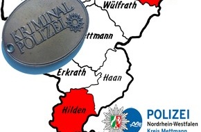 Polizei Mettmann: POL-ME: Einbrüche aus dem Kreisgebiet - Velbert / Hilden - 2112139