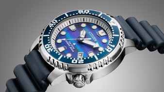 Citizen Watch Europe GmbH: Limitierte Taucheruhr: CITIZEN PROMASTER Blue Ocean mit aquatischem Zifferblatt und Eco-Drive
