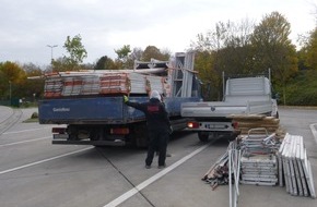 Verkehrsdirektion Mainz: POL-VDMZ: Lkw-Kontrolle - zu schwer, zu hoch, zu schnell