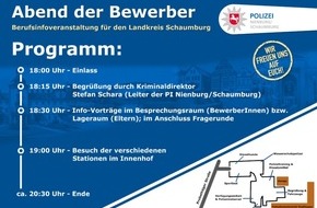 Polizeiinspektion Nienburg / Schaumburg: POL-NI: Landkreis Schaumburg - Save the date! Berufsinfoveranstaltung der Schaumburger Polizeidienststellen