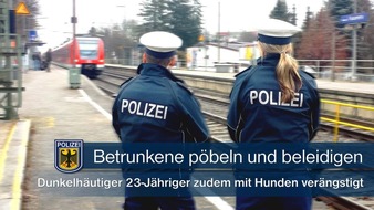 Bundespolizeidirektion München: Bundespolizeidirektion München: 23-Jähriger von Alkoholisierten rassistisch beleidigt und mit aufgehetzten Hunden in Angst versetzt