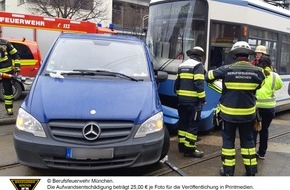 Feuerwehr München: FW-M: Tram gegen Pkw (Schwanthalerhöhe)