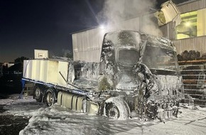 Polizei Aachen: POL-AC: Lkw-Brand auf Firmengel&auml;nde