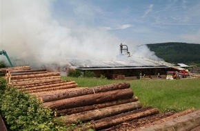 Polizeipräsidium Trier: POL-PPTR: Großbrand in einem Sägewerk