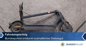 Bundespolizeiinspektion Ludwigsdorf: BPOLI LUD: Gestohlenen E-Scooter entdeckt