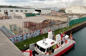 Feuerwehr Dortmund: FW-DO: Brand bei einem Recyclingbetrieb im Dortmunder Hafen