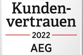 Electrolux Hausgeräte GmbH: „Höchstes Kundenvertrauen“: AEG erhält begehrte Auszeichnung der WirtschaftsWoche