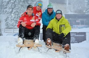Innsbruck Tourismus: Winterneuheit im Skigebiet Muttereralm bei Innsbruck: Rasanter Rodelspaß mit dem Pistenbock®  - BILD