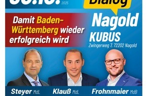 AfD-Fraktion im Landtag von Baden-Württemberg: Einladung zum Bürgerdialog der AfD-Landtagsfraktion in Nagold