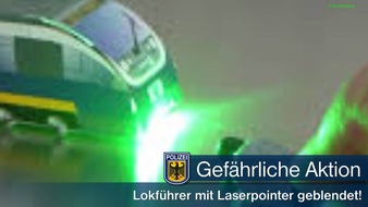 Bundespolizeiinspektion Kassel: BPOL-KS: Lokführer mit Laserpointer geblendet