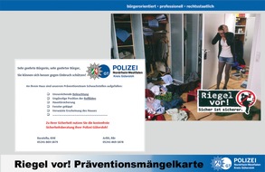 Polizei Gütersloh: POL-GT: In diesen Fällen sind keine Einbrecher unterwegs - Präventionsmängelkarten