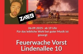Freiwillige Feuerwehr Tönisvorst: FW Tönisvorst: Der Löschzug Vorst läd bei freiem Eintritt zum Sommernachtstraum in die Feuerwache ein