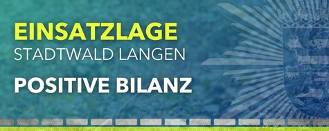 Polizeipräsidium Südosthessen: POL-OF: Einsatzmaßnahmen im Stadtwald Langen: Polizei zieht positive Bilanz