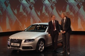 Audi AG: Thomas Gottschalk begrüßte am Samstag DTM-Champion Mattias Ekström bei "Wetten, dass..?" in Leipzig