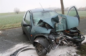 Polizei Coesfeld: POL-COE: Lüdinghausen, Bechtrup, K23/ Auto prallt gegen Baum