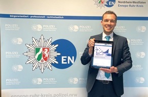 Kreispolizeibehörde Ennepe-Ruhr-Kreis: POL-EN: Positive Bilanz-Sicherheitslage auf gutem Niveau- Landrat Olaf Schade und Kriminalrat André Pieper stellen die Polizeiliche Kriminalstatistik vor