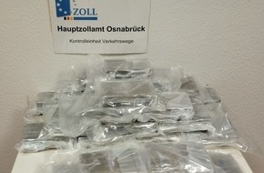 Hauptzollamt Osnabrück: HZA-OS: Osnabrücker Zoll stellt mehr als 25 Kilogramm Haschisch sicher; Straßenverkaufswert von rund 235.000 Euro