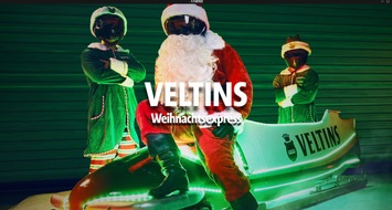 Brauerei C. & A. VELTINS GmbH & Co. KG: Weihnachtsmann saust im  Veltins-Bob durch Eiskanal