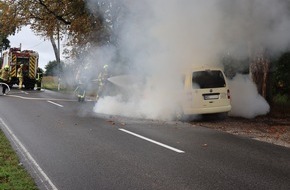 Freiwillige Feuerwehr Gangelt: FW Gangelt: Brand eines Taxi in Birgden