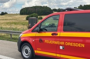 Feuerwehr Dresden: FW Dresden: Verkehrsunfall mit Verletzten auf der Autobahn
