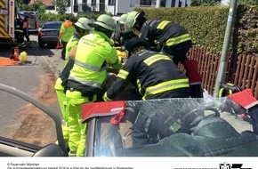 Feuerwehr M&uuml;nchen: FW-M: Schweres Ger&auml;t zur schonenden Rettung (Aubing)