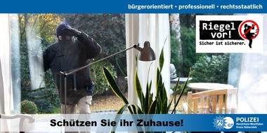 Polizei Gütersloh: POL-GT: Riegel vor! Sicher ist sicherer. Schützen Sie ihr Zuhause!