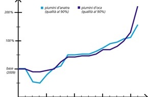Verband der Schweizer Bettwarenfabriken (VSB): Il boom dell'outdoor fa salire i prezzi dei fiocchi di piumino in tutto il mondo e rincara gli articoli da letto svizzeri (IMMAGINE)