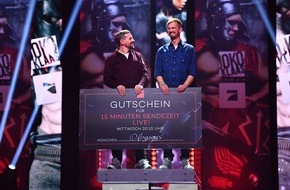 ProSieben: Programmänderung: ProSieben überlässt "Joko & Klaas LIVE" am Mittwoch die beste Sendezeit, "TV total" startet um 20:30 Uhr