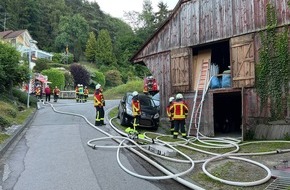Freiwillige Feuerwehr Stockach: FW Stockach: Brand eines Holzverschlags