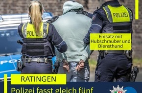 Polizei Mettmann: POL-ME: Mit Hubschrauber und Diensthund: Polizei fasst mutma&szlig;liche Kupferdiebe - 2601030