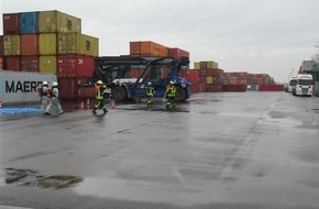 Polizeipräsidium Einsatz, Logistik und Technik: PP-ELT: Gefahrguteinsatz im Landeshafen Wörth