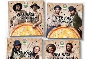 Gustavo Gusto GmbH & Co. KG: Gustavo Gusto bringt neue Tiefkühlpizza mit Bud Spencer und Terence Hill auf den Markt: Vier Käse für ein Halleluja