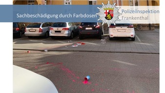 Polizeidirektion Ludwigshafen: POL-PDLU: Sachbeschädigung durch Wurf von Farbdosen