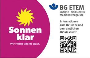 BG ETEM - Berufsgenossenschaft Energie Textil Elektro Medienerzeugnisse: Neu: BG ETEM-Karte für den UV-Test