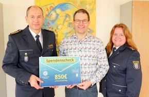 Polizeipräsidium Osthessen: POL-OH: Polizeipräsidium Osthessen übergibt 850 Euro an Renate Fehl Stiftung