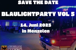 Freiwillige Feuerwehr Alpen: FW Alpen: Save the Date - 14. Juni 2025 - Blaulichtparty Vol 5