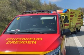 Feuerwehr Dresden: FW Dresden: Schwerer Verkehrsunfall mit einer verletzten Person