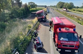 Freiwillige Feuerwehr der Stadt Goch: FF Goch: Nach Verkehrsunfall: Diesel und Hydrauliköl ausgelaufen